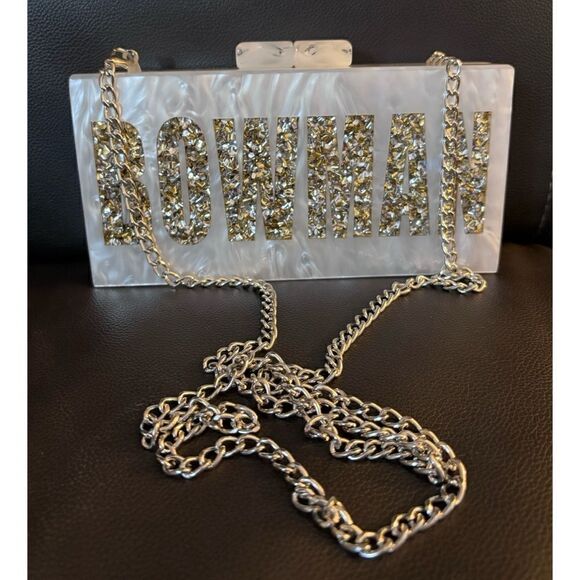 Rae of Light Mother Of Pearl Acrylic Wedding Custom Made BOWMAN Purse - Picture 1 of 13